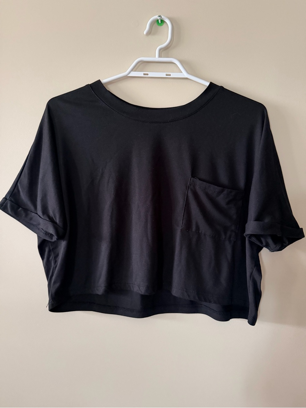 Ardene - Women’s Black Crop Pocket Tee Top